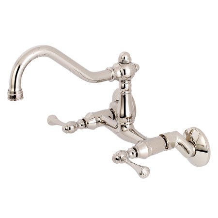 VINTAGE KS3226BL 6-Inch Adjustable Center Wall Mount Kitchen Faucet KS3226BL